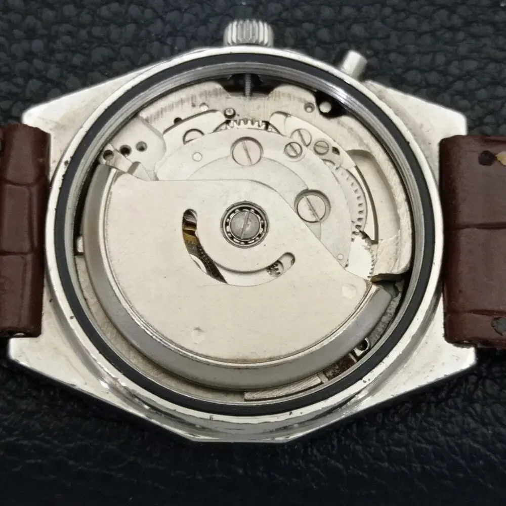 Vintage 1985 Ricoh Automatic Mens Silver Watch W/daydate & Gold accents